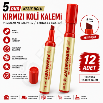 5 mm. Kırmızı Kalem 12 Adet