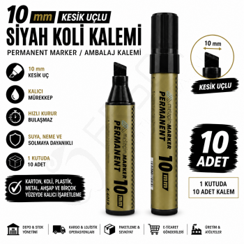 10 mm. Siyah Kalem 10 Adet
