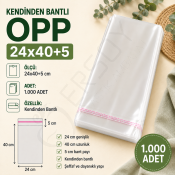 24x40+5 Kendinden Bantlı OPP 1.000 Adet