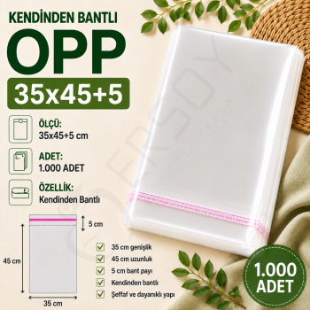 35x45+5 Kendinden Bantlı OPP 1.000 Adet