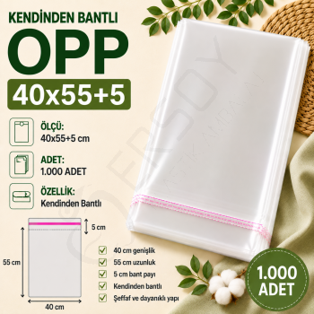 40x55+5 Kendinden Bantlı OPP 1.000 Adet