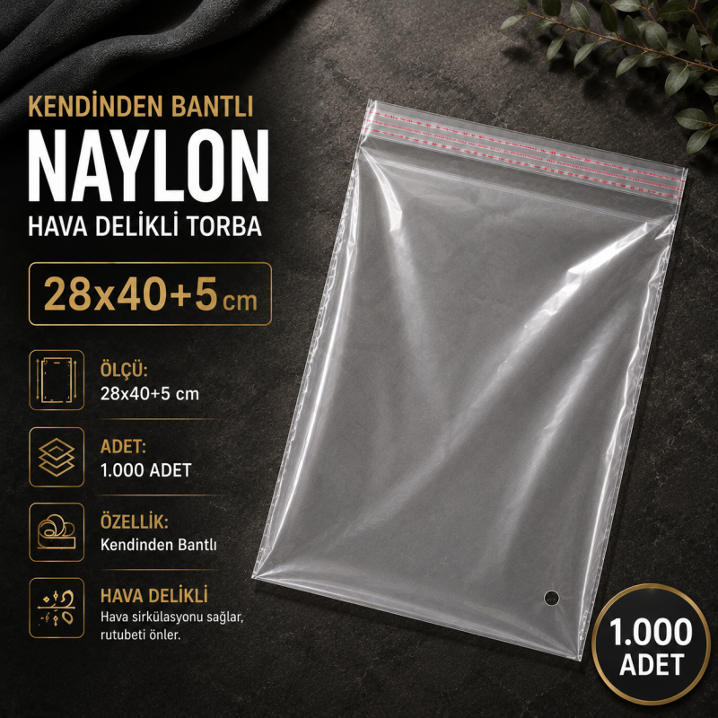 28x40+5 Kendinden Bantlı Naylon 1.000 Adet