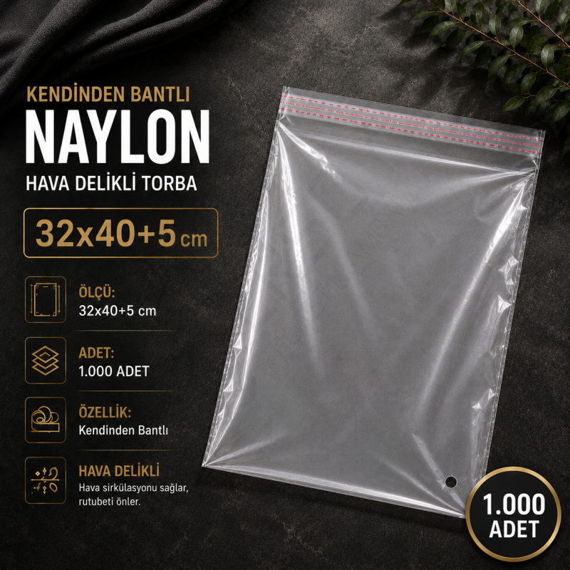 32x40+5 Kendinden Bantlı Naylon 1.000 Adet