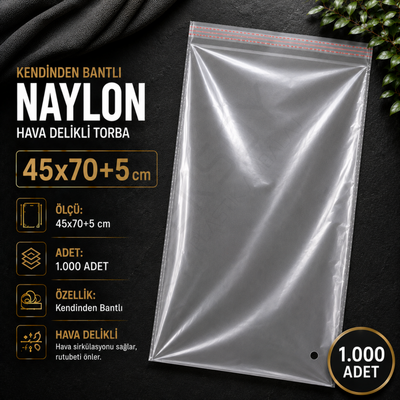 45x70+5 Kendinden Bantlı Naylon 1.000 Adet