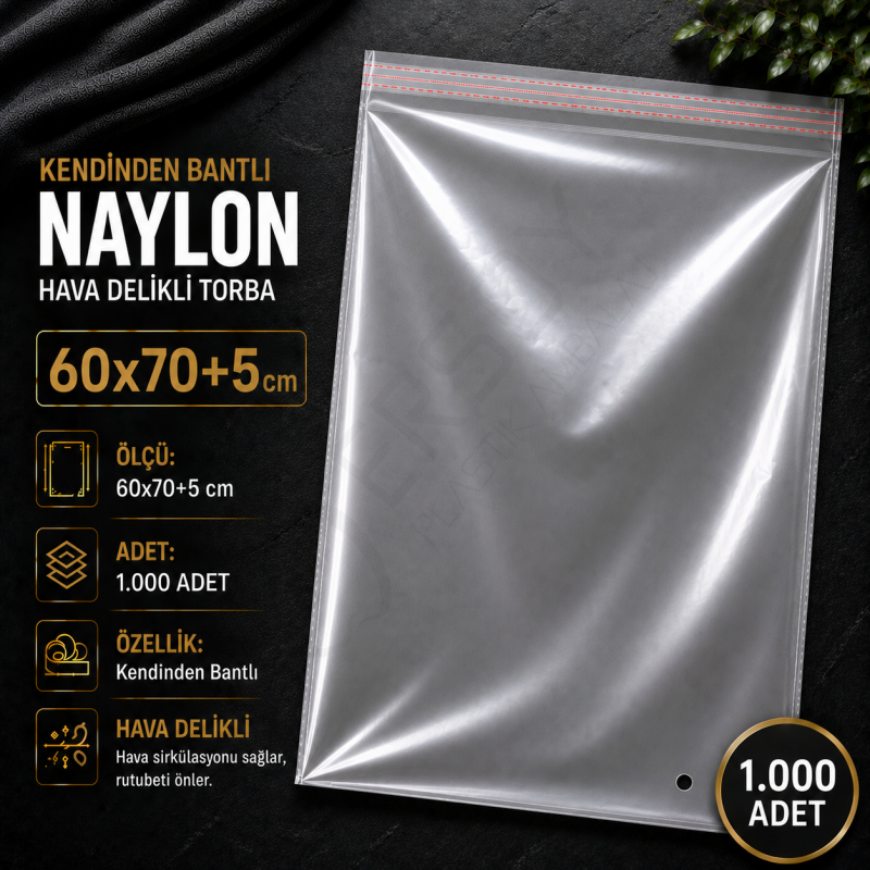 60x70+5 Kendinden Bantlı Naylon 1.000 Adet