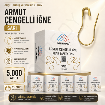 Sarı Armut Çengelli İğne 5.000 Adet