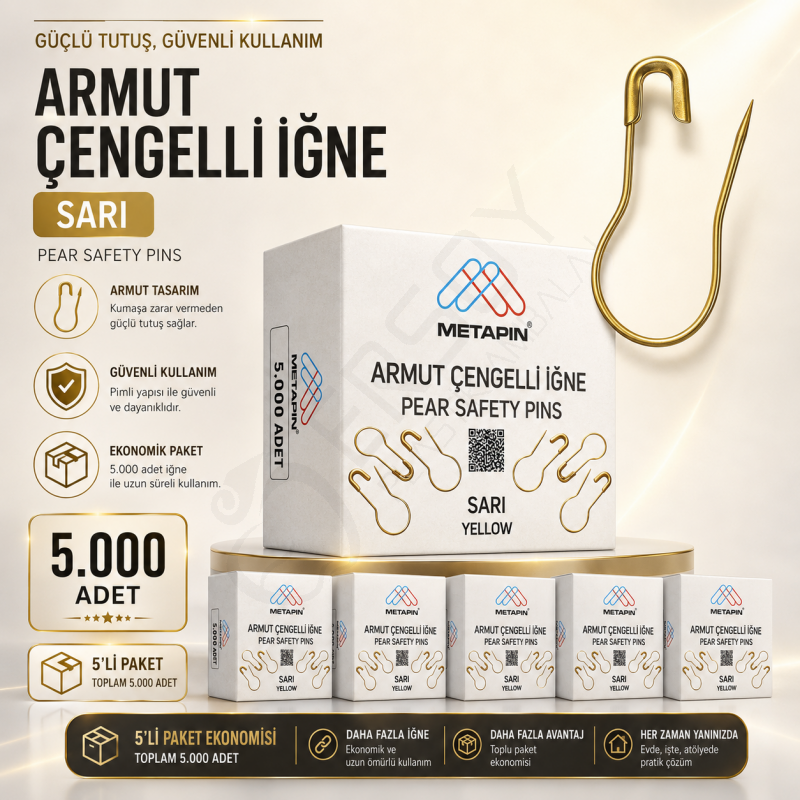 Sarı Armut Çengelli İğne 5.000 Adet