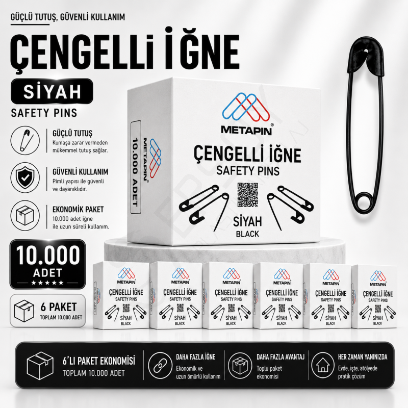 Siyah Çengelli İğne 10.000 Adet