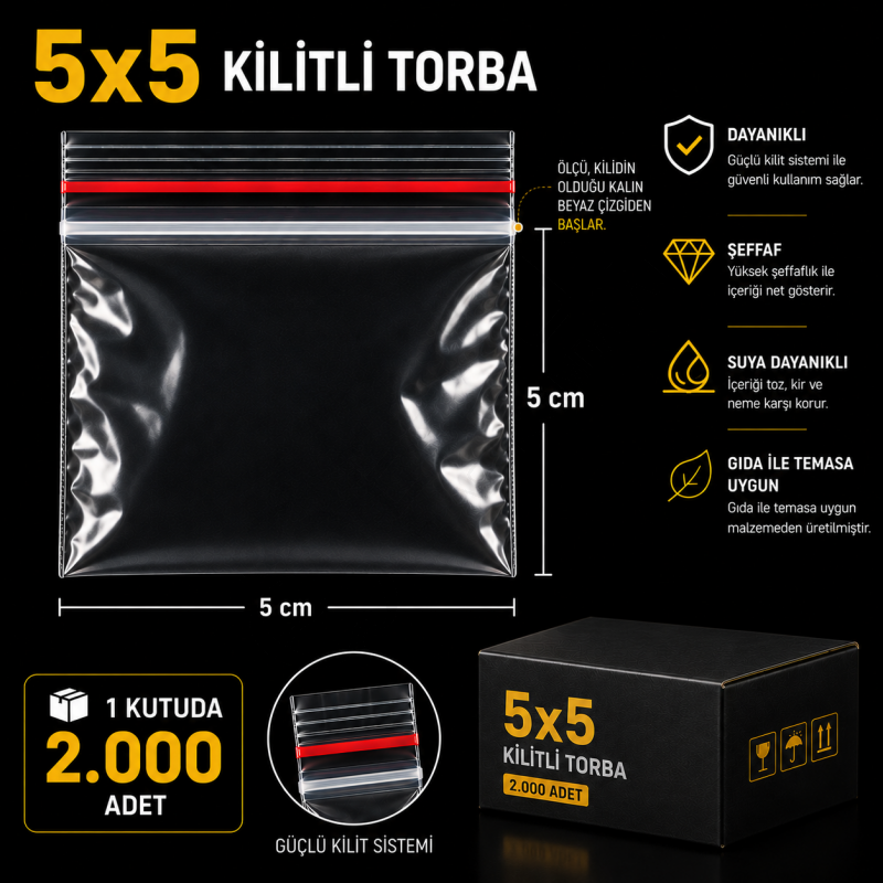 5x5 Kilitli Torba (2.000 Adet)