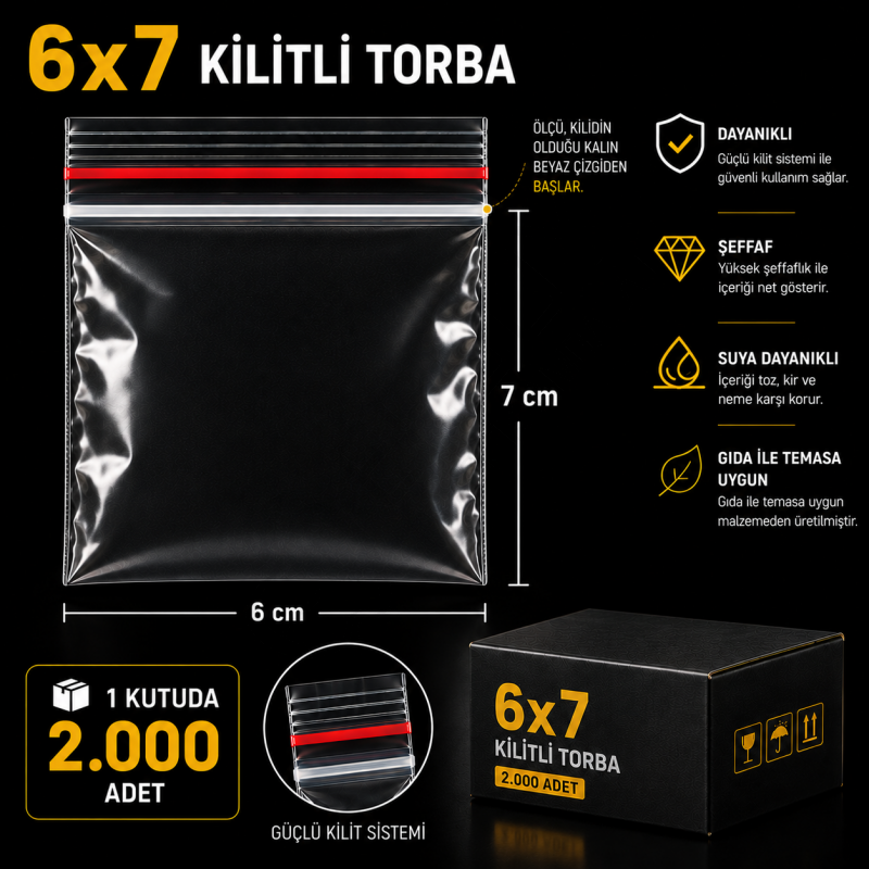 6x7 Kilitli Torba (2.000 Adet)