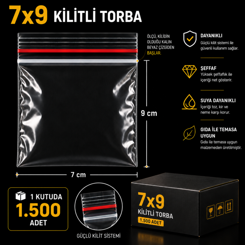 7x9 Kilitli Torba (1.500 Adet)