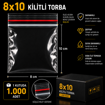 8x10 Kilitli Torba (1.000 Adet)