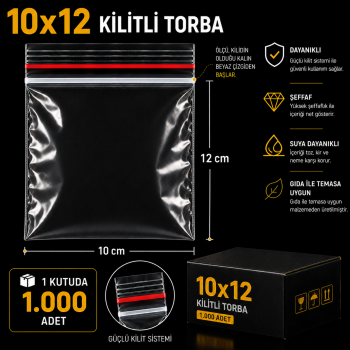 10x12 Kilitli Torba (1.000 Adet)