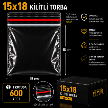 15x18 Kilitli Torba (600 Adet)