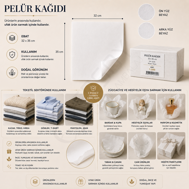 Pelür Kağıdı 1.000 Adet