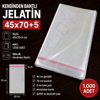 45x70+5 Kendinden Bantlı Jelatin 1.000 Adet