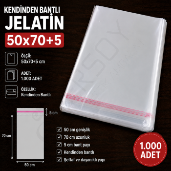 50x70+5 Kendinden Bantlı Jelatin 1.000 Adet