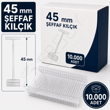 45 mm. Şeffaf Kılçık 10.000 Adet