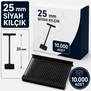 25 mm. Siyah Kılçık 10.000 Adet
