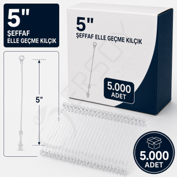 5" Elle Geçme Şeffaf Kılçık 5.000 Adet