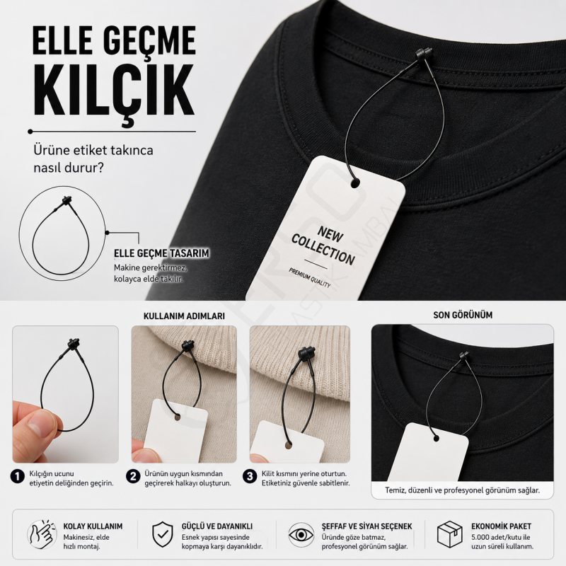 7" Elle Geçme Siyah Kılçık 5.000 Adet