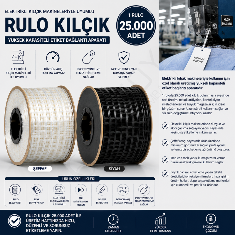 Şeffaf Rulo Kılçık 25.000 Adet