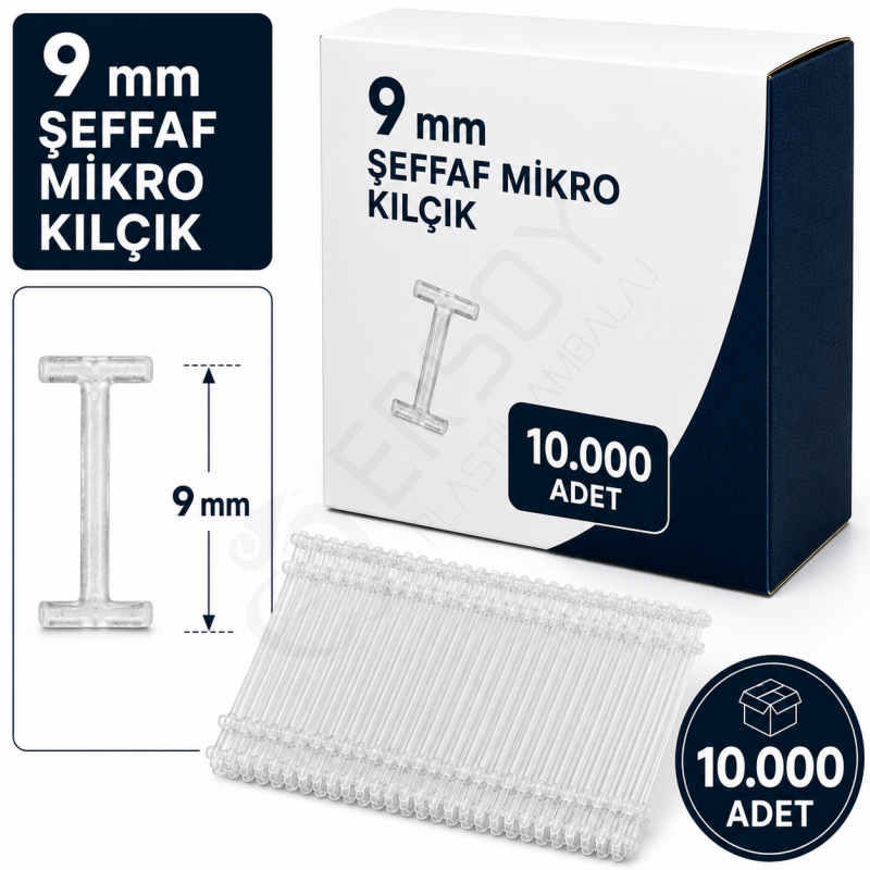 9 mm. Mikro Kılçık 10.000 Adet