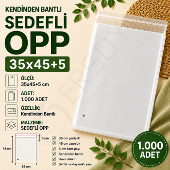 35x45+5 Kendinden Bantlı Sedefli OPP 1.000 Adet