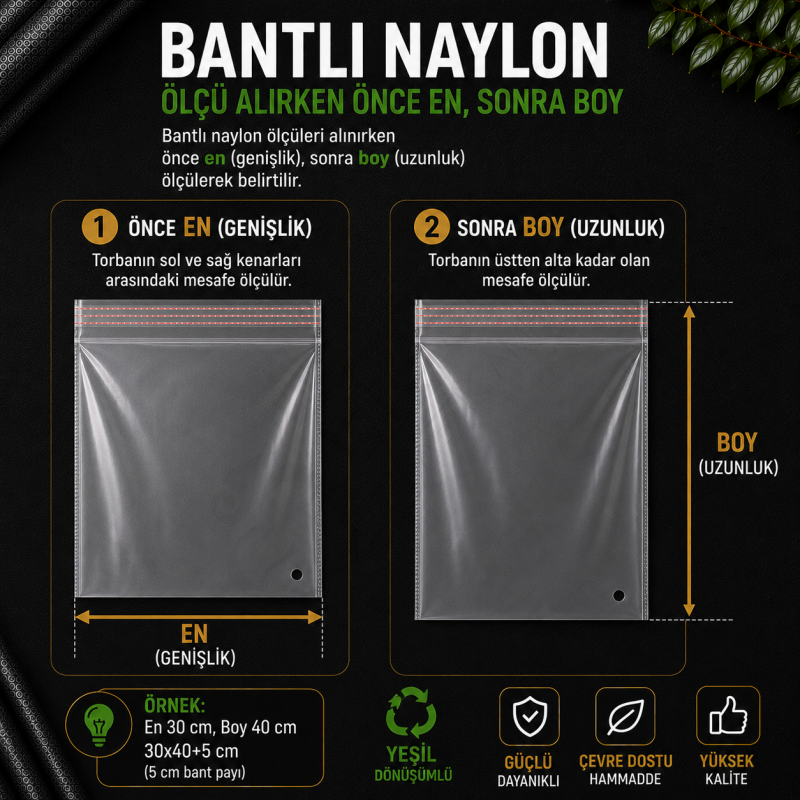 30x40+5 Kendinden Bantlı Dönüşümlü Naylon 1.000 Adet