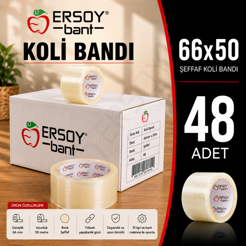 66x50 Şeffaf Koli Bandı 48 Adet