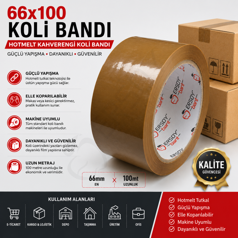 66x100 Kahverengi Koli Bandı 36 Adet