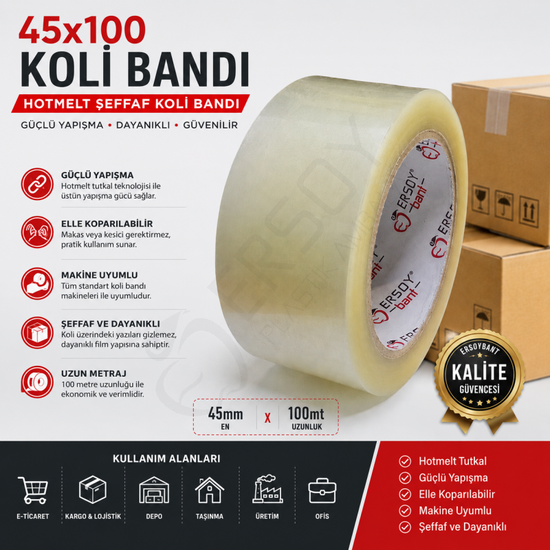 45x100 Şeffaf Koli Bandı 54 Adet