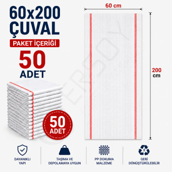 60x200 Kumaş Çuvalı 50 Adet