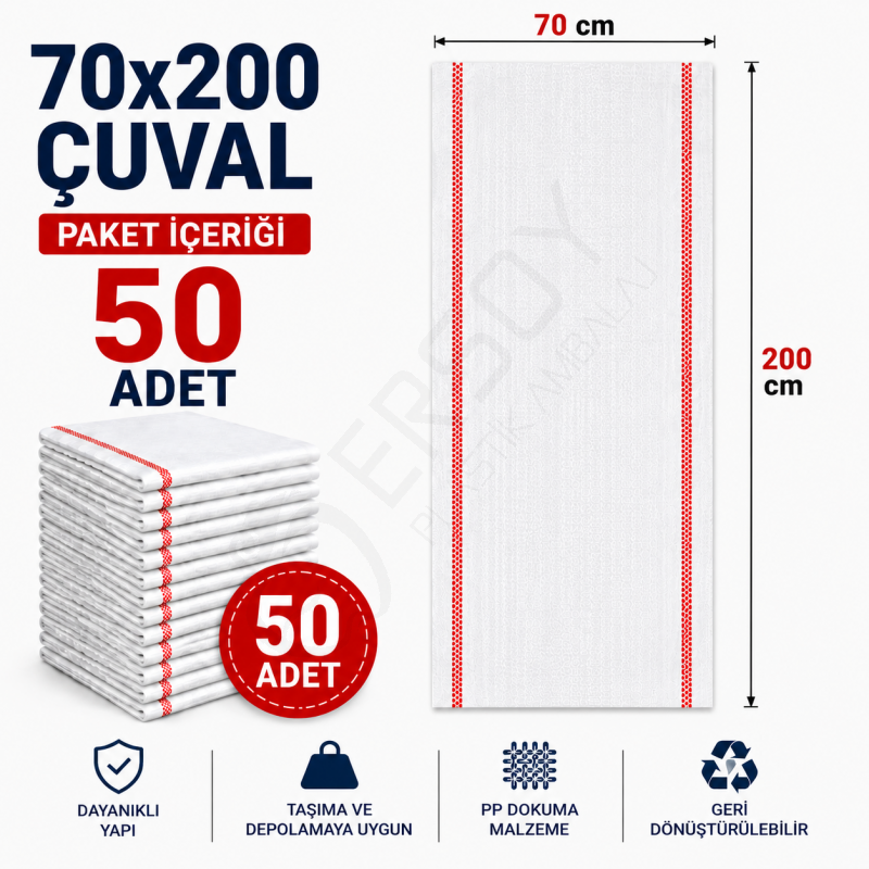 70x200 Kumaş Çuvalı 50 Adet
