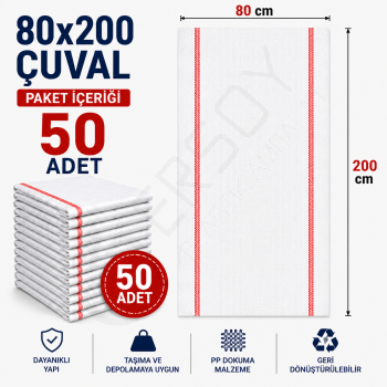 80x200 Kumaş Çuvalı 50 Adet