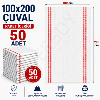 100x200 Kumaş Çuvalı 50 Adet