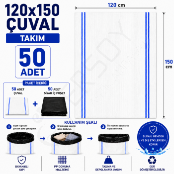 120x150 Çuval & Poşeti 50 Adet