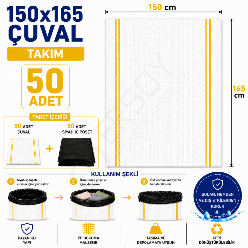 150x165 Çuval & Poşeti 50 Adet