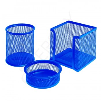 Metal Perfore 3'lü Set Mavi