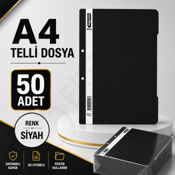 Telli Dosya Siyah 50 Adet