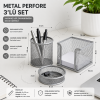 Metal Perfore 3lü Set Silver