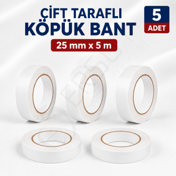 Çift Taraflı Köpük Bant 25mmx5m