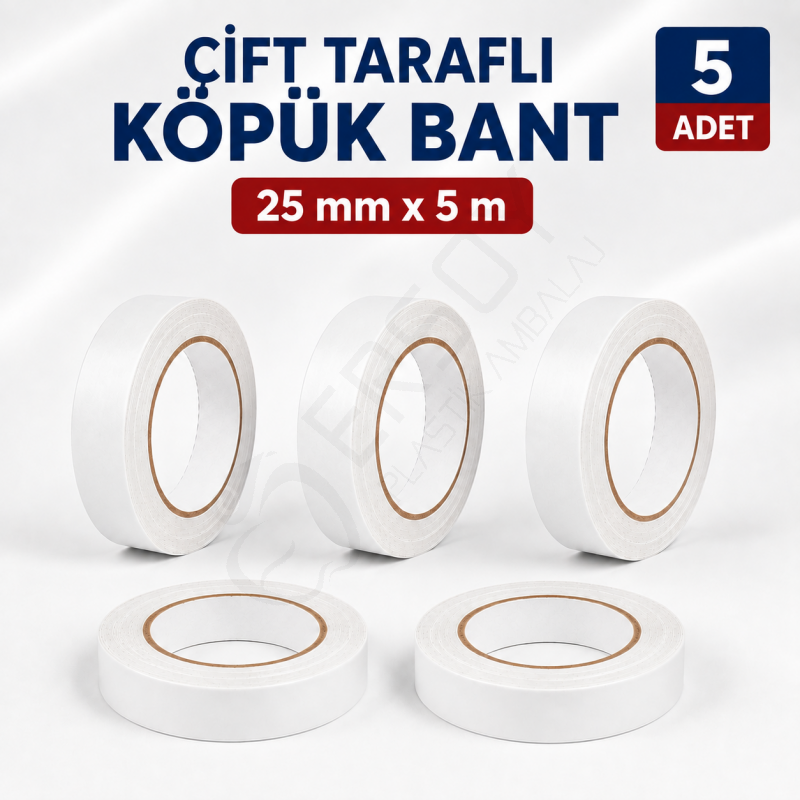 Çift Taraflı Köpük Bant 25mmx5m