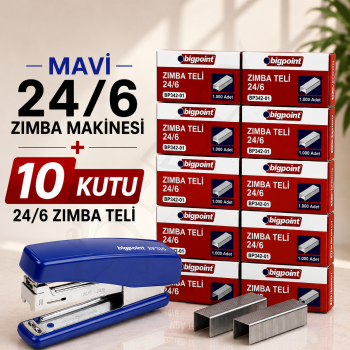 Zımba Makinesi 24/6 Mavi