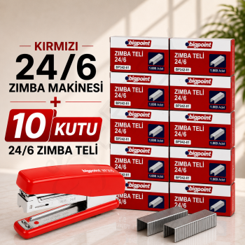 Zımba Makinesi 24/6 Kırmızı