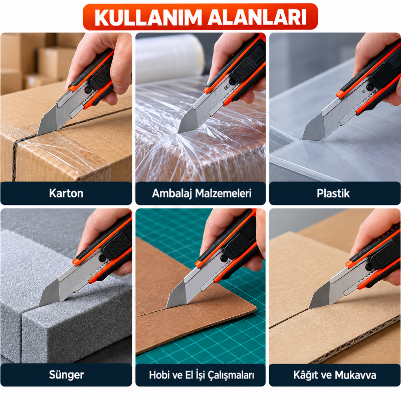 Maket Bıçağı Geniş Soft + 30 Adet Büyük Falçata Ucu