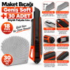 Maket Bıçağı Geniş Soft + 30 Adet Büyük Falçata Ucu