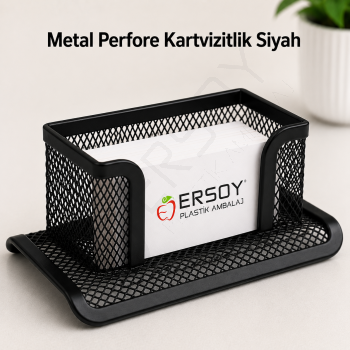 Metal Perfore Kartvizitlik Siyah