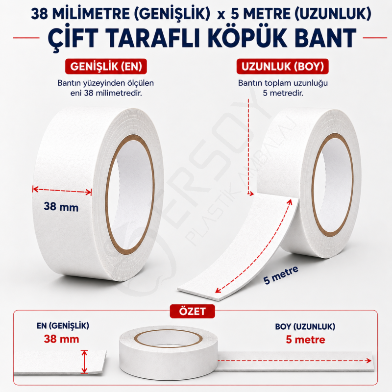 Çift Taraflı Köpük Bant 38mmx5m