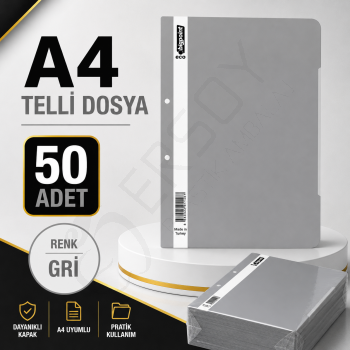 Telli Dosya Gri 50 Adet